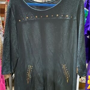 Style & Co. Teal Tunic with Gold Stud Accents